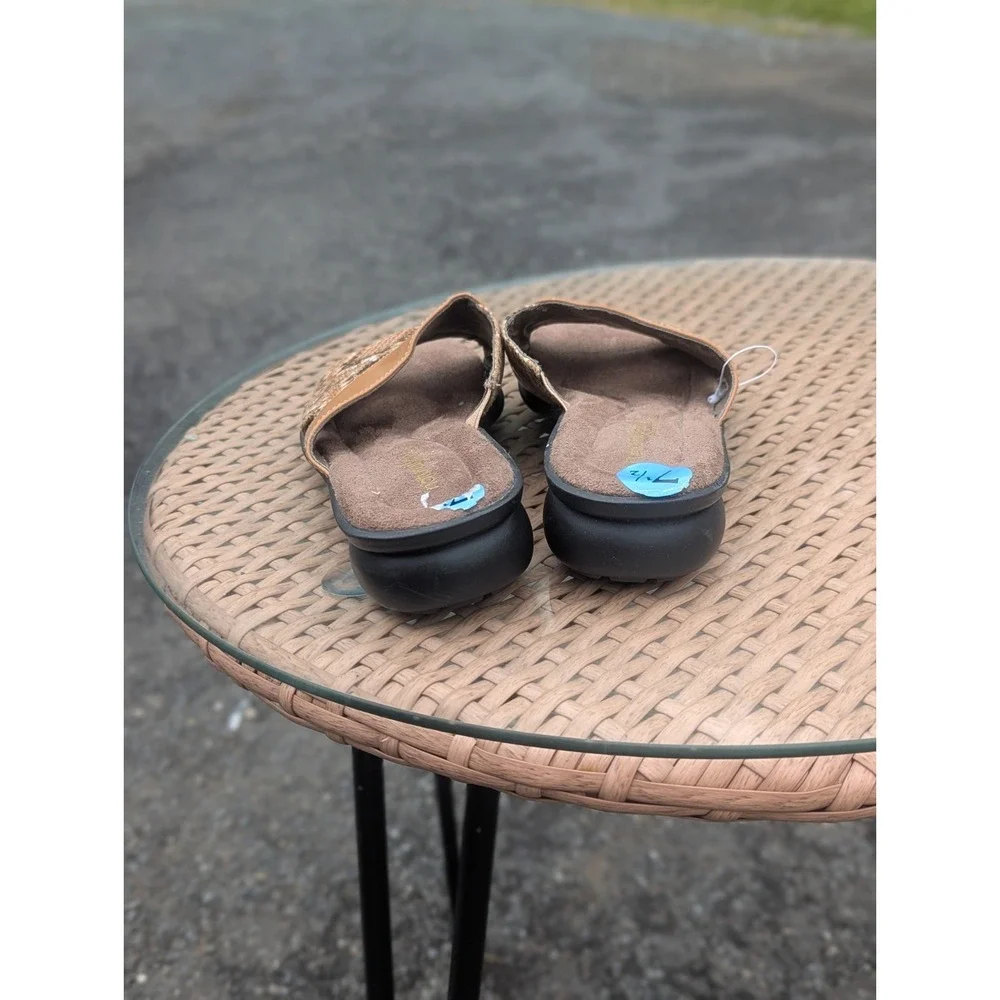 Snakeskin Comfort Slide Sandals Natural Soul Naturalizer Justina 7.5 Brown